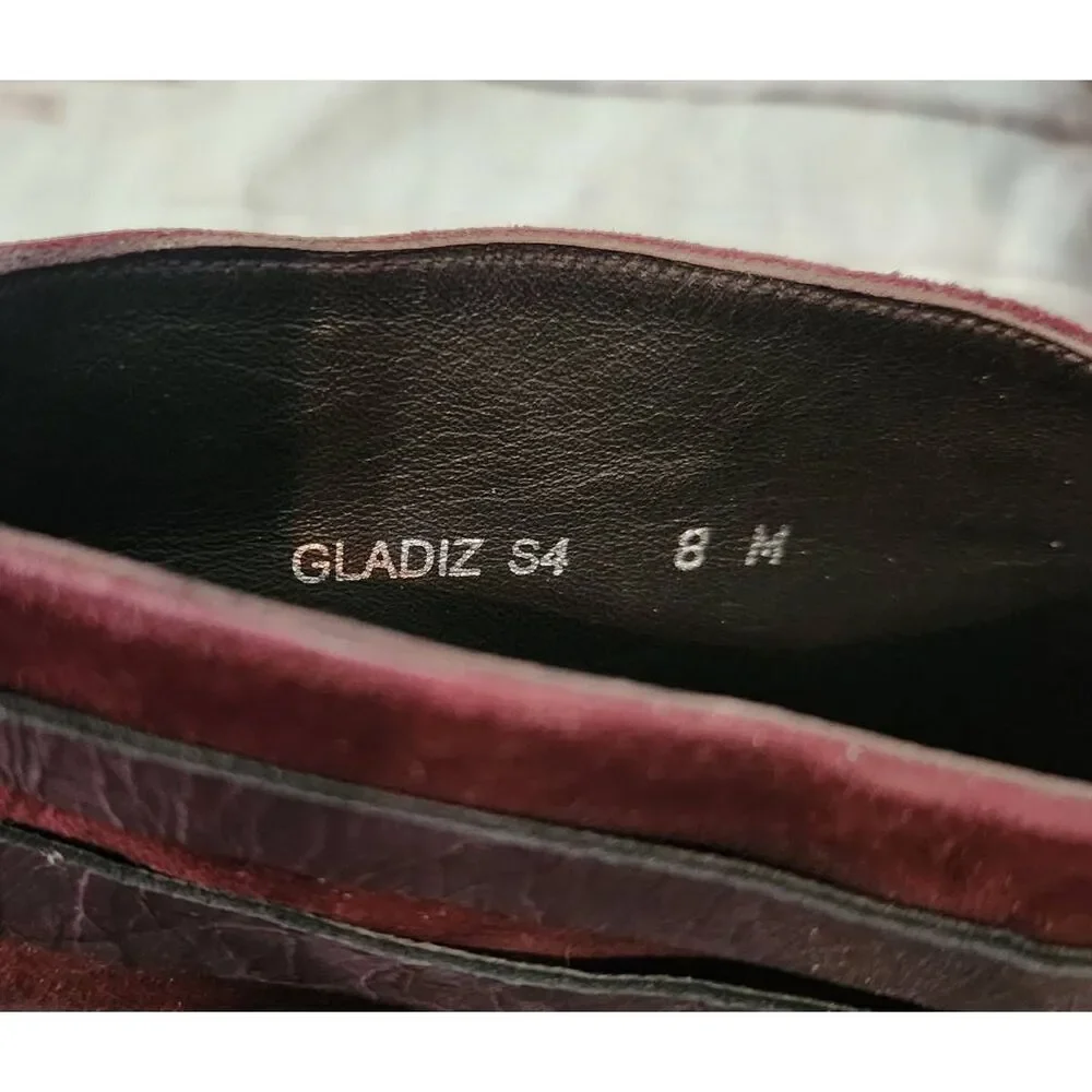 Donald J Pliner Gladiz Platform Burgundy Suede and Leather Heeled Sandals Size 8